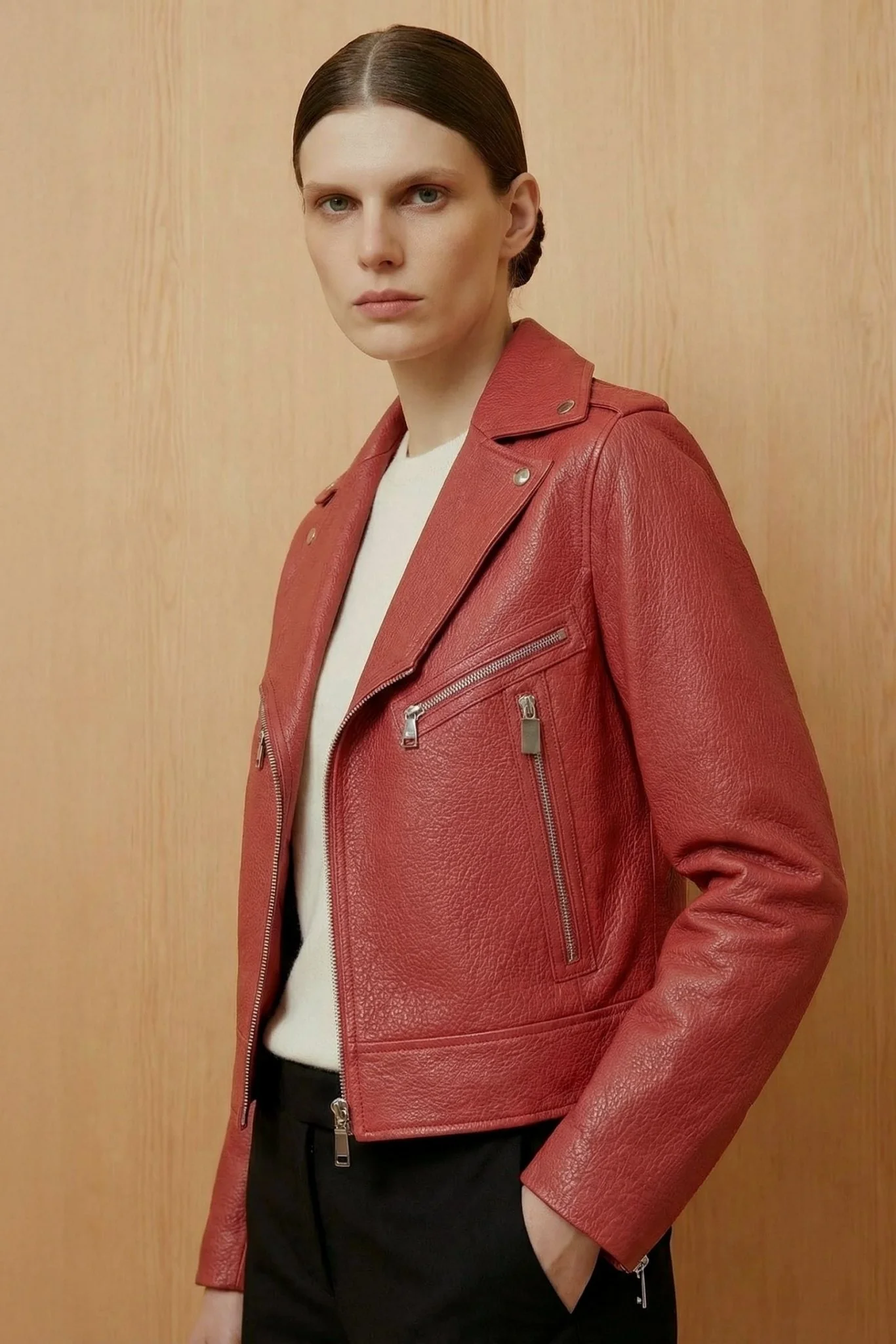 Red Leather Jacket - Image 2