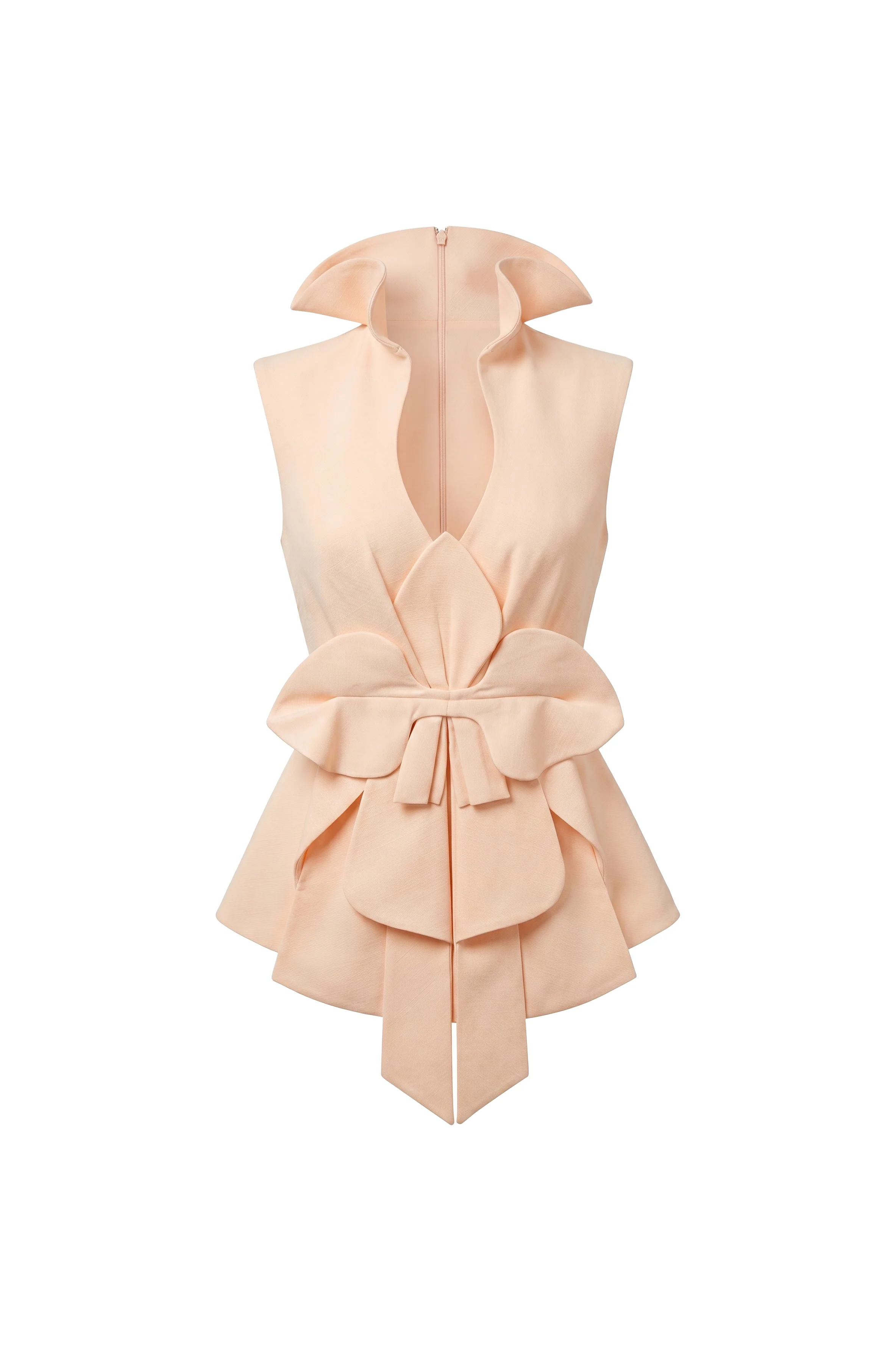 Rosé Verena Sculpted Peplum Top