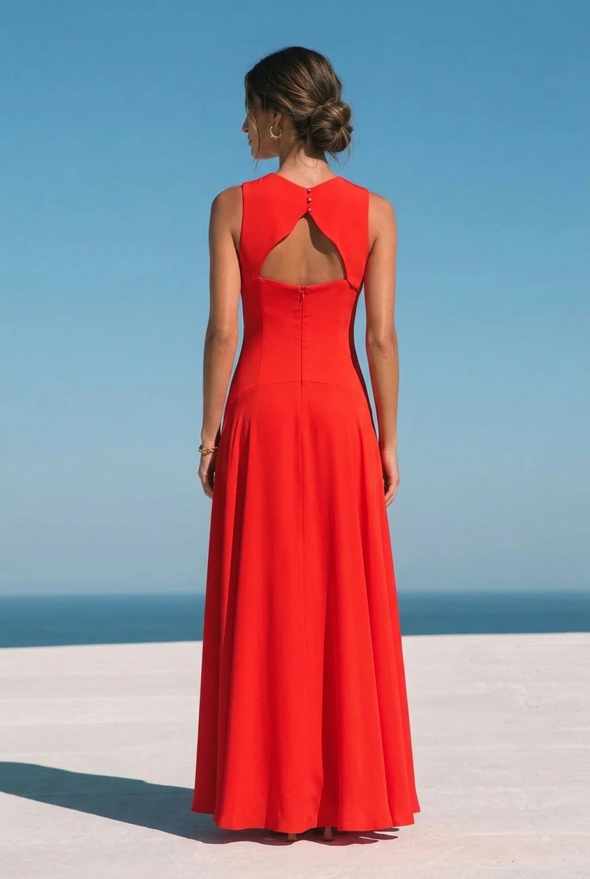 Rossera Sculpted Satin Dress - Image 6