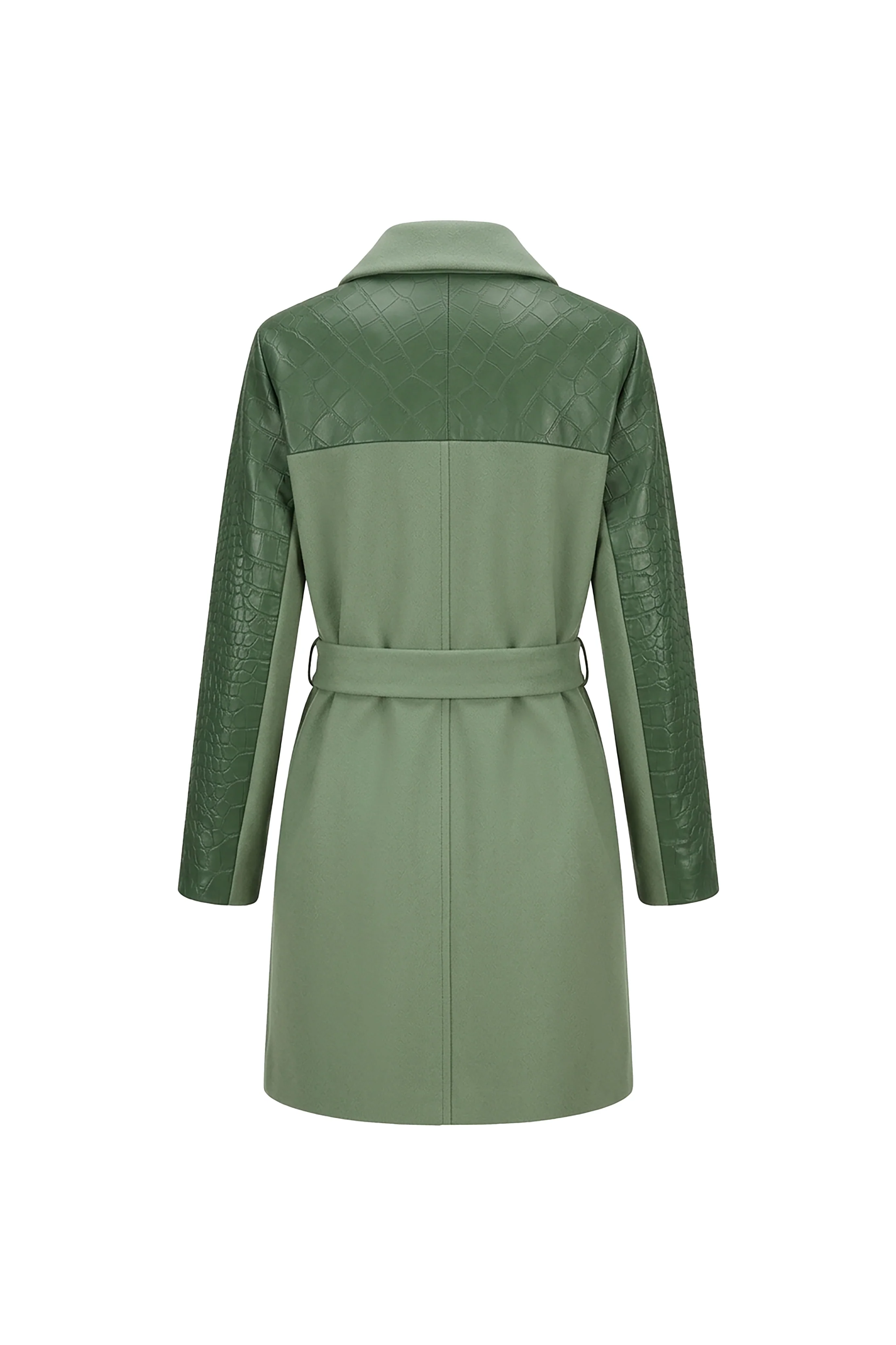 Selene Wool Croc-Embossed Sleeve Coat - Image 3