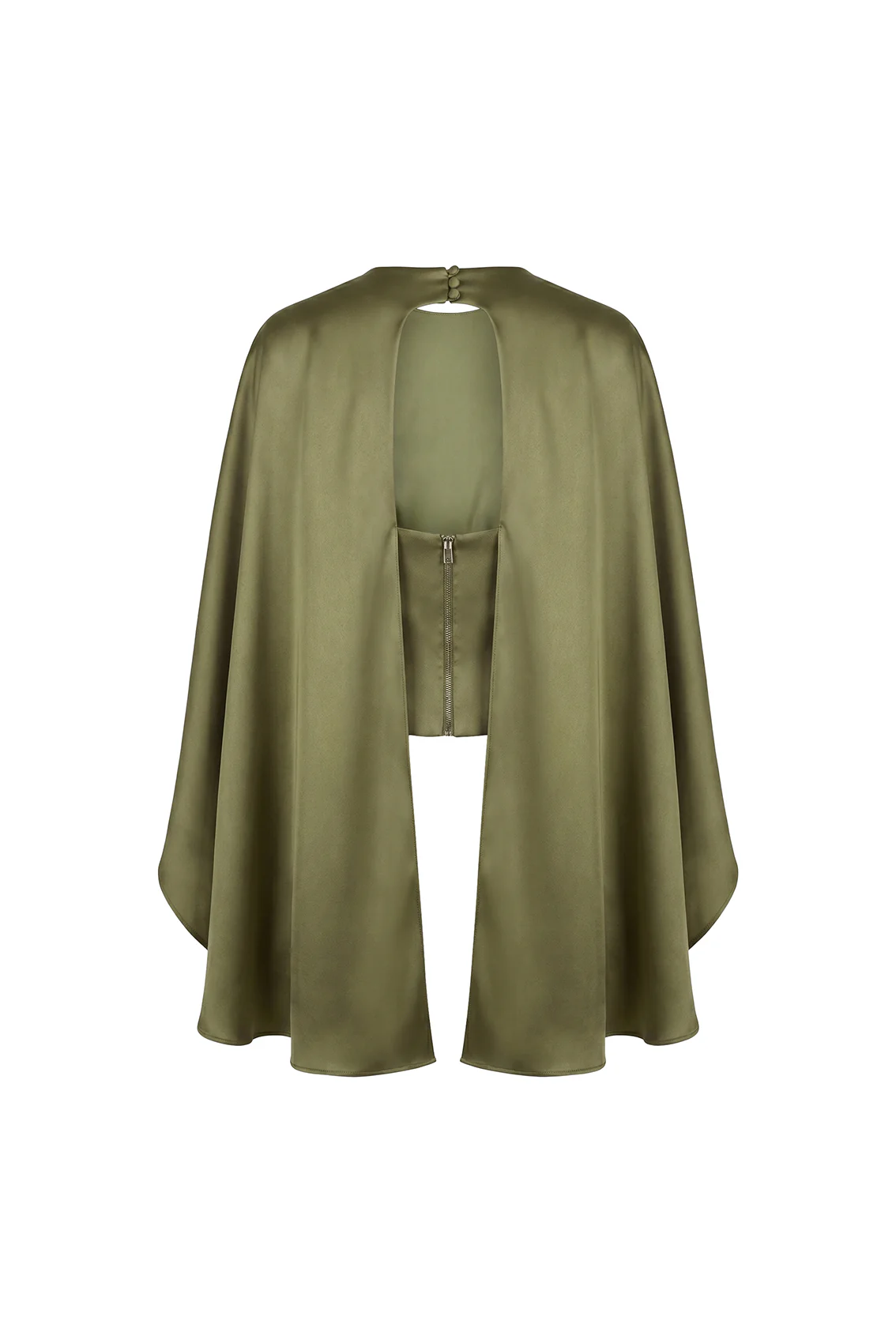 Selvaré Satin Draped Cape Blouse - Image 5