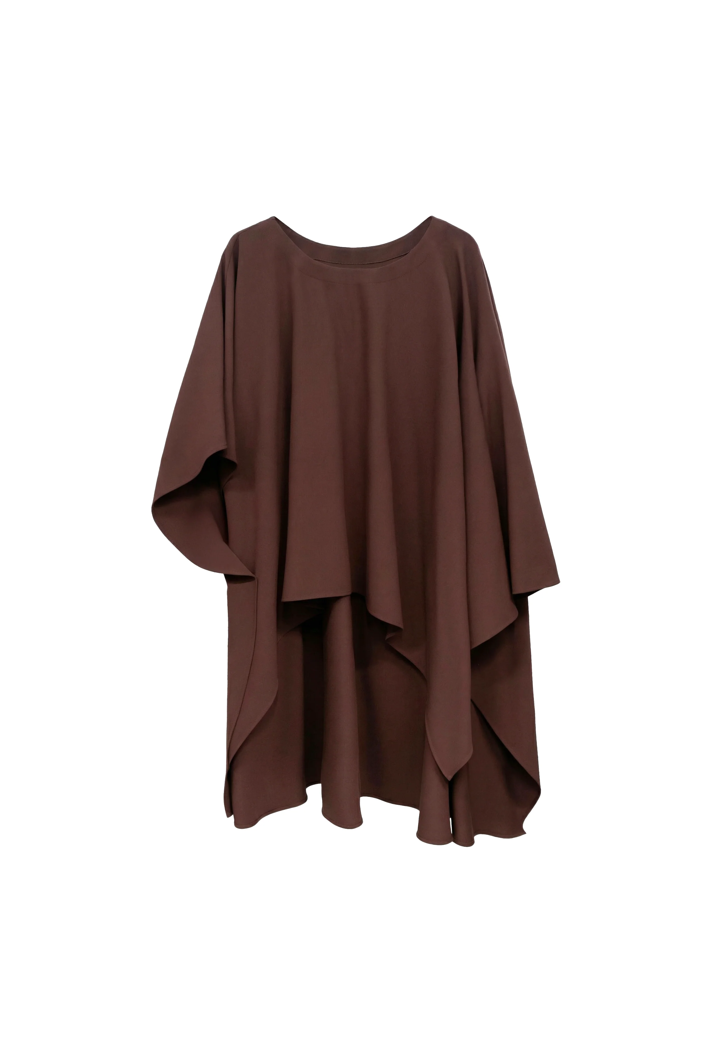 Seravelle Mocha Draped Cape Blouse