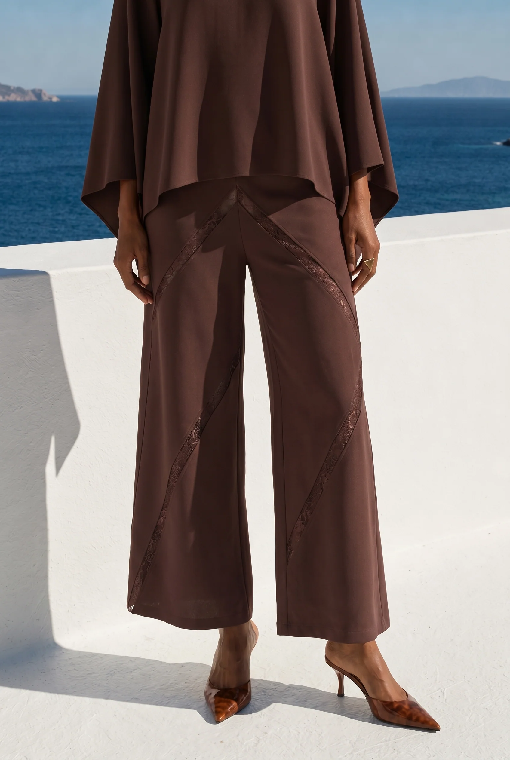 Seravelle Mocha Wide-Leg Trousers - Image 2
