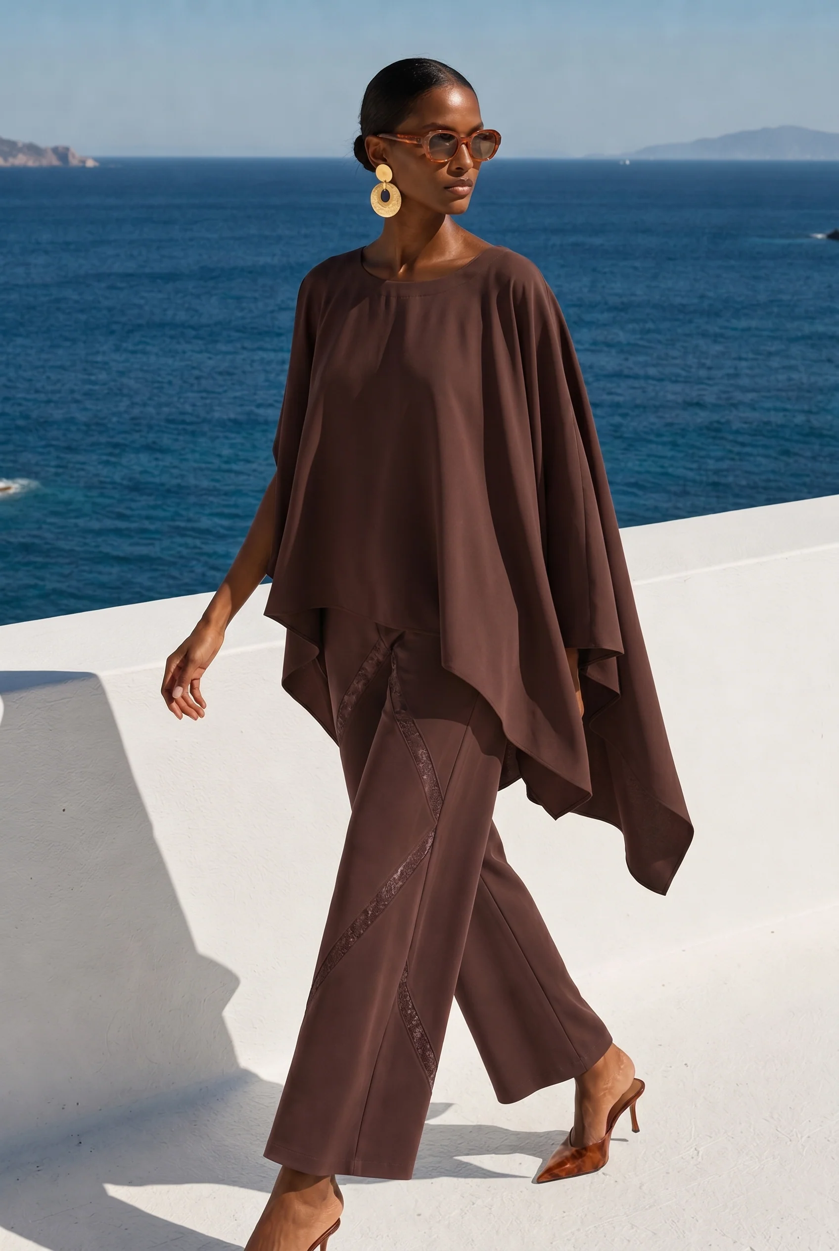 Seravelle Mocha Wide-Leg Trousers - Image 3