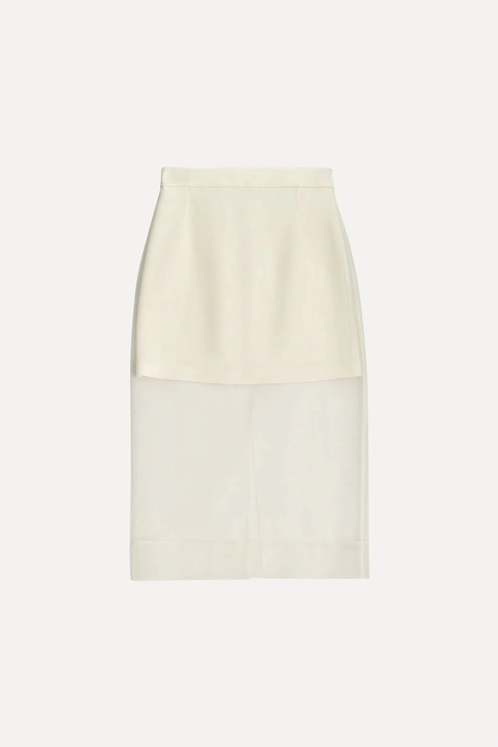 Sheer Contrast Midi Skirt