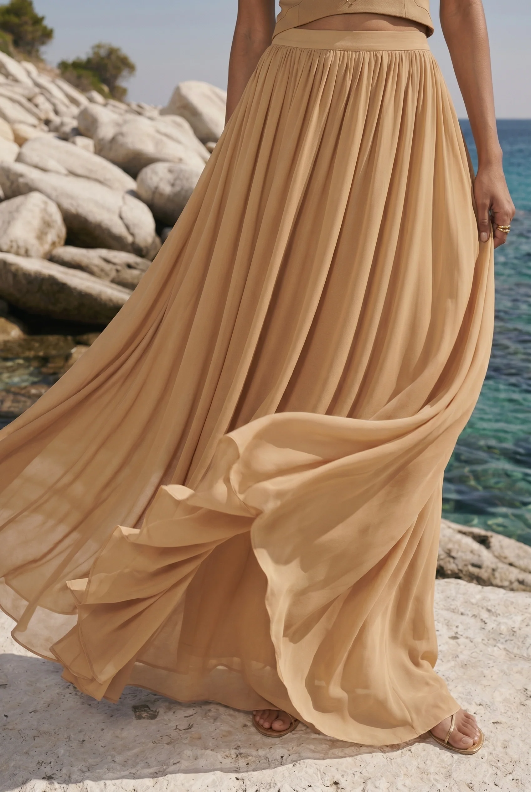 Soléane Veil Chiffon Maxi Skirt - Image 2