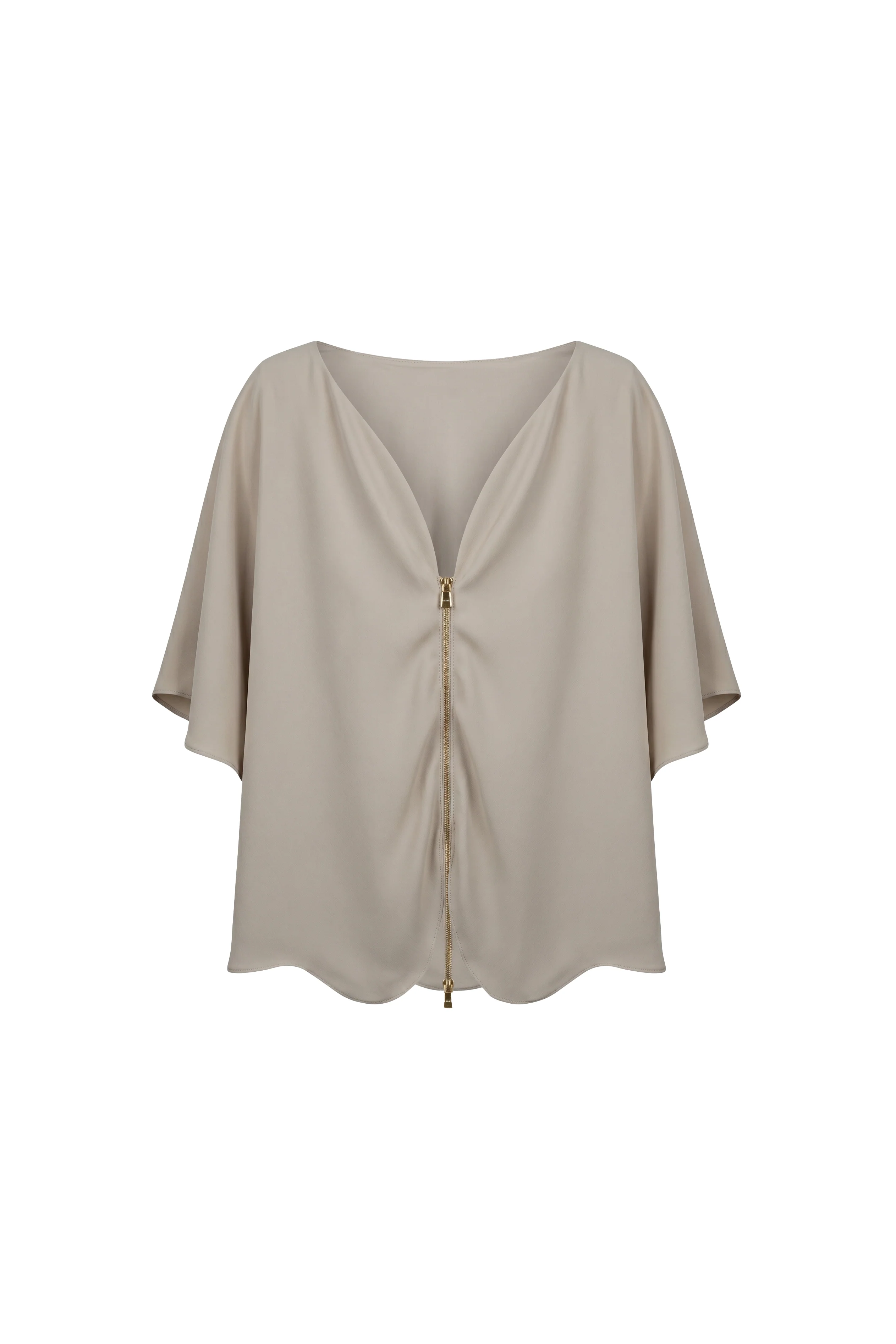 Sorevia Satin Cape Blouse - Image 4