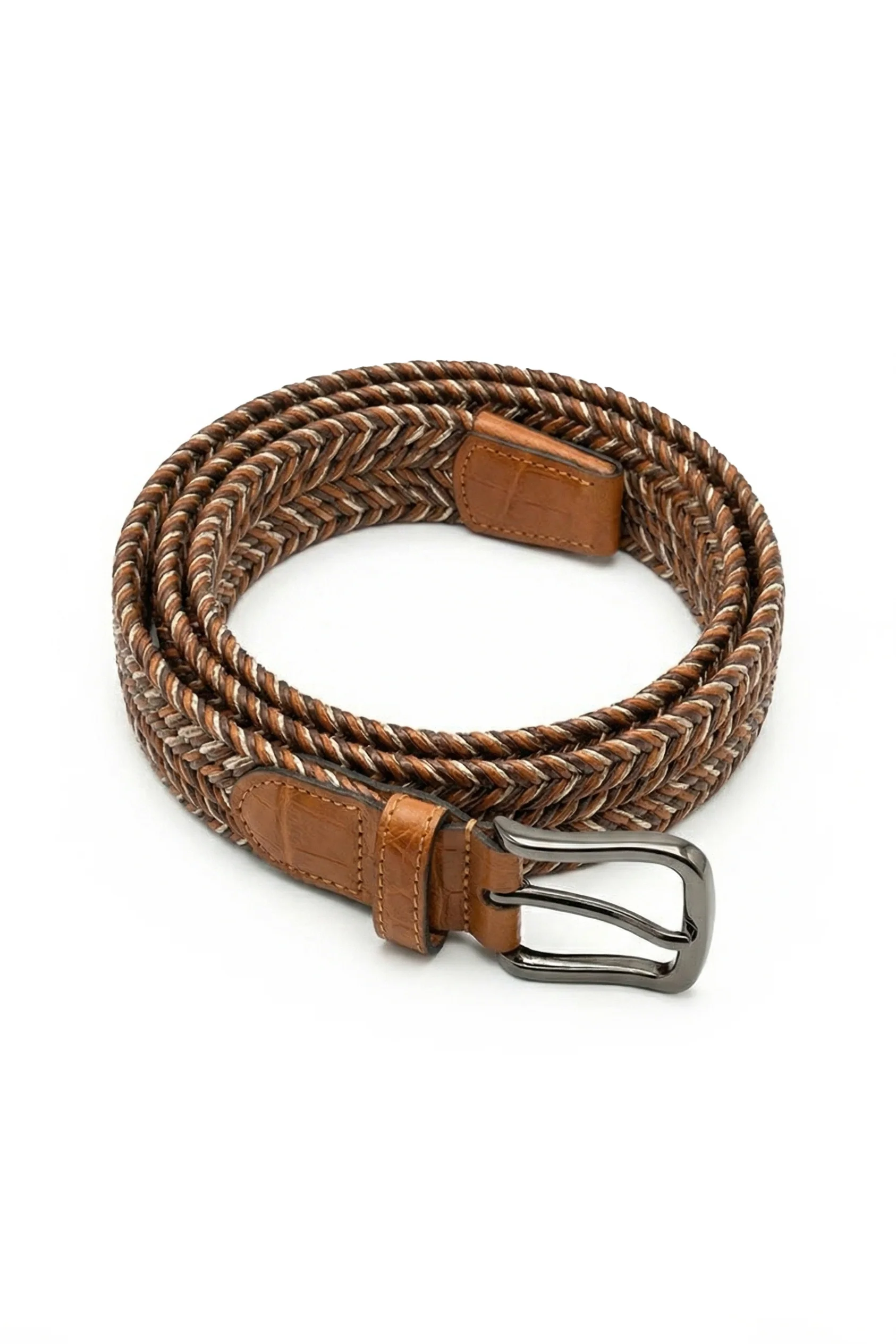 Terra Crocodile Trim Braided Belt