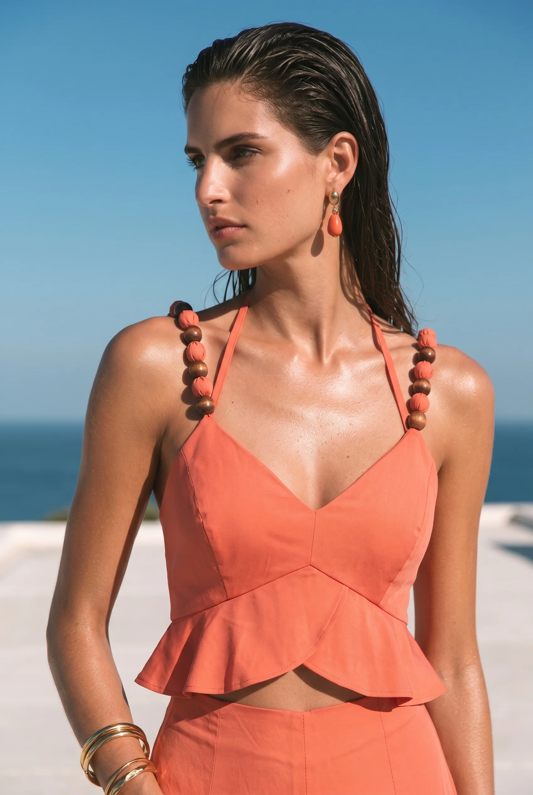Terrana Beaded Halter Top - Image 3