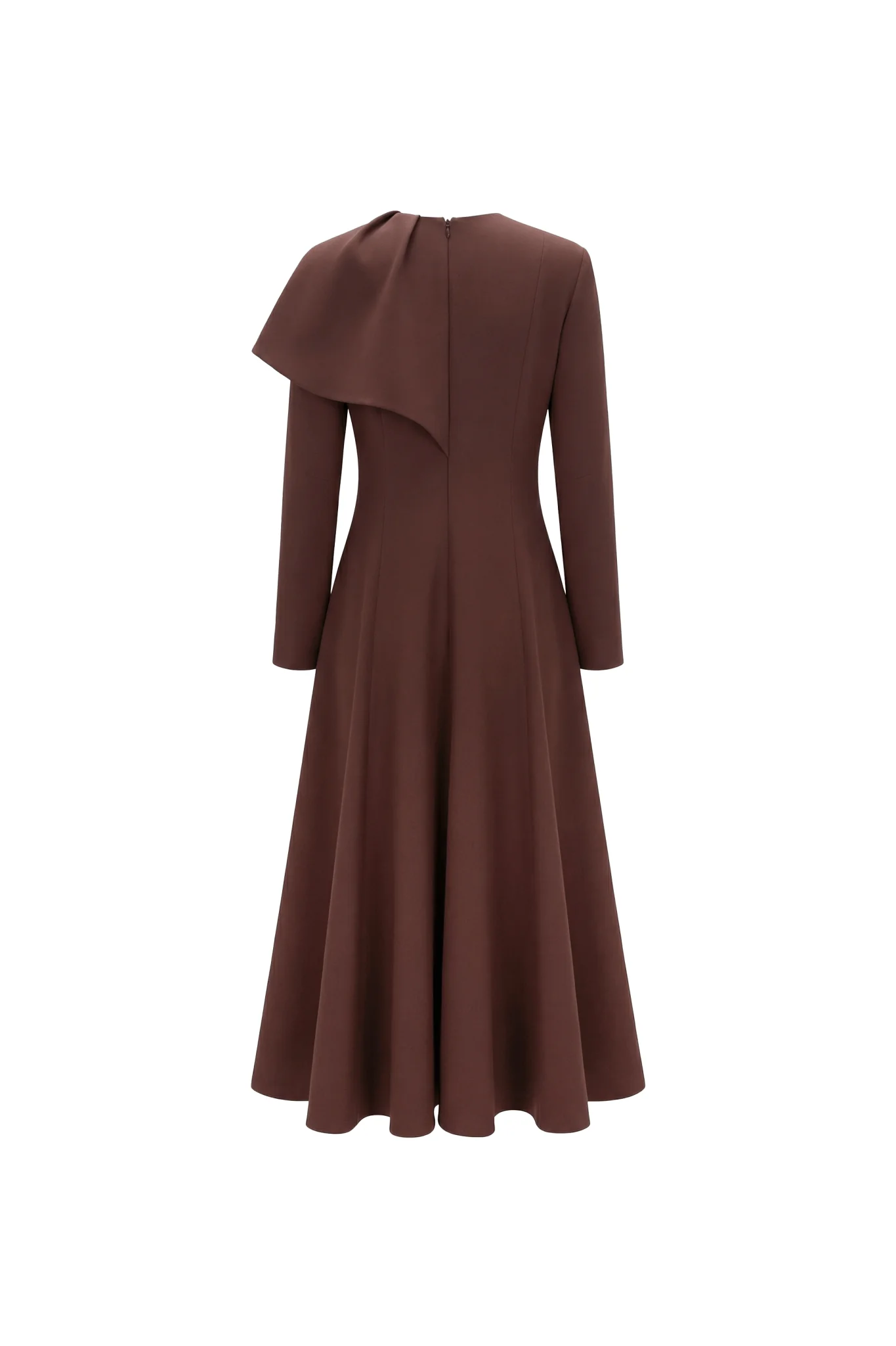 The Espresso Sculpted Drape Dress - Image 3