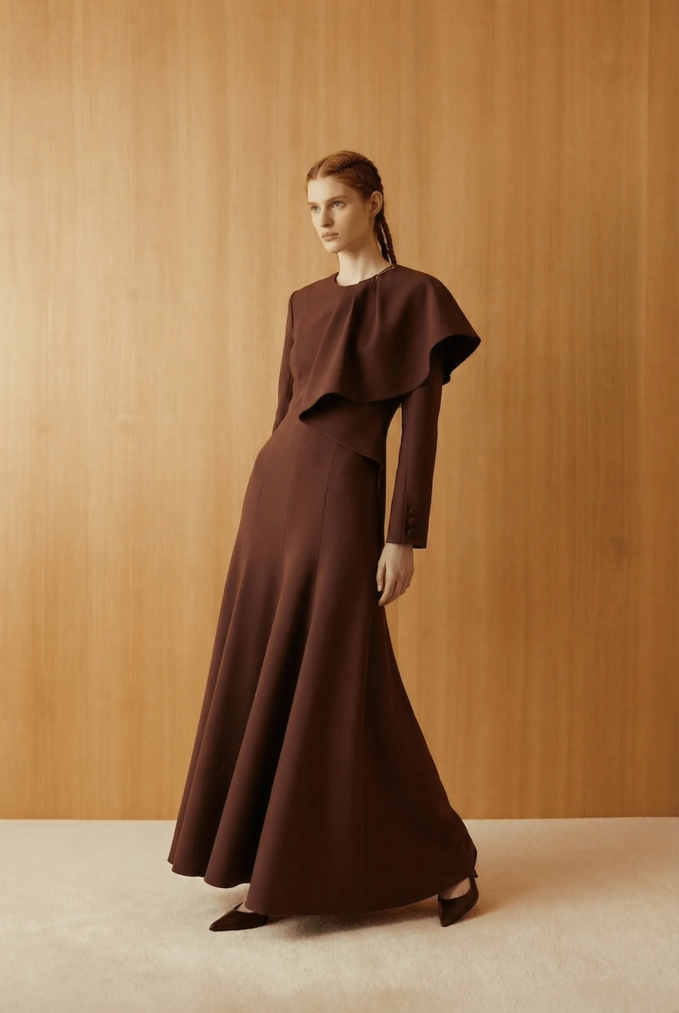 The Espresso Sculpted Drape Dress - Image 4