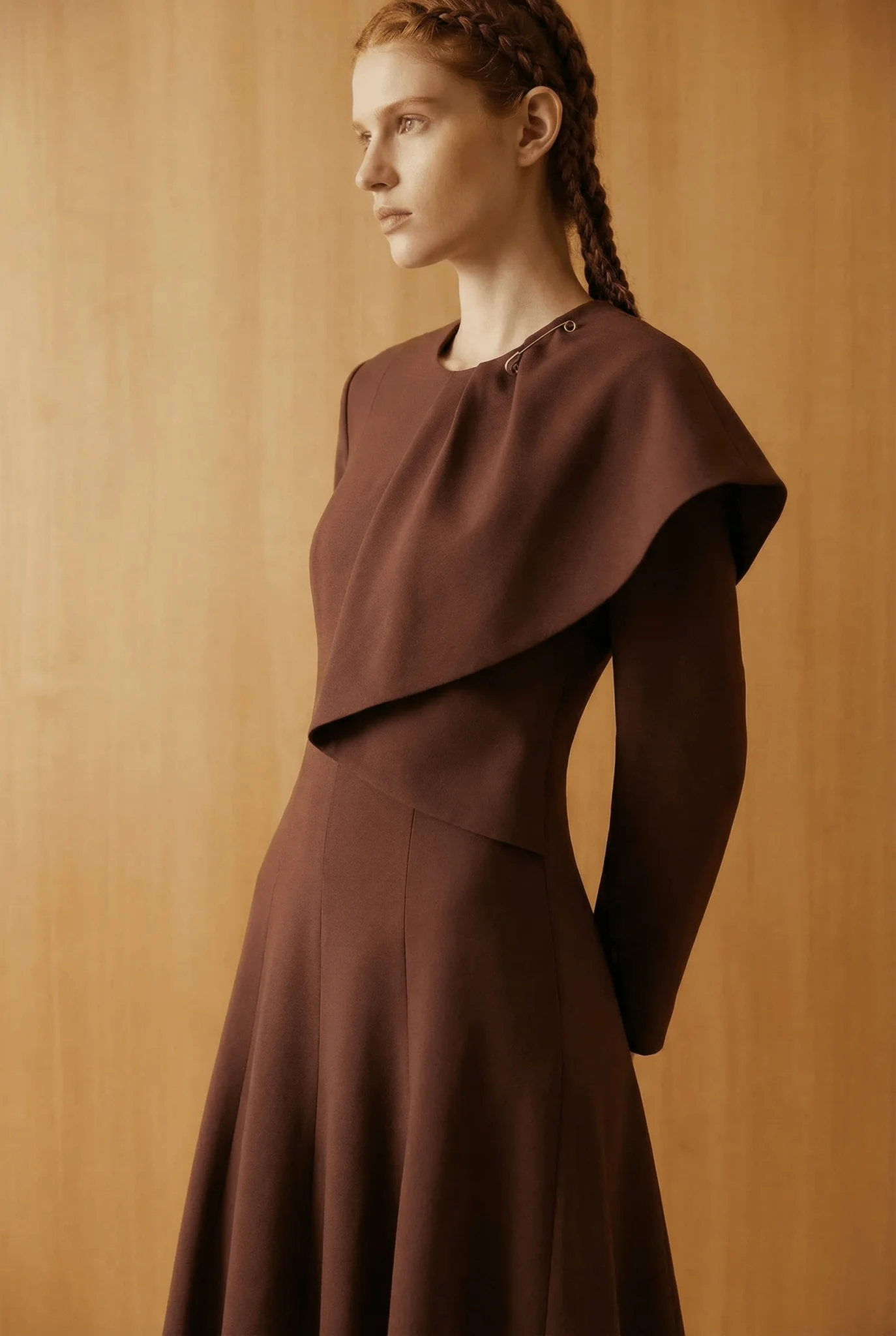 The Espresso Sculpted Drape Dress - Image 5