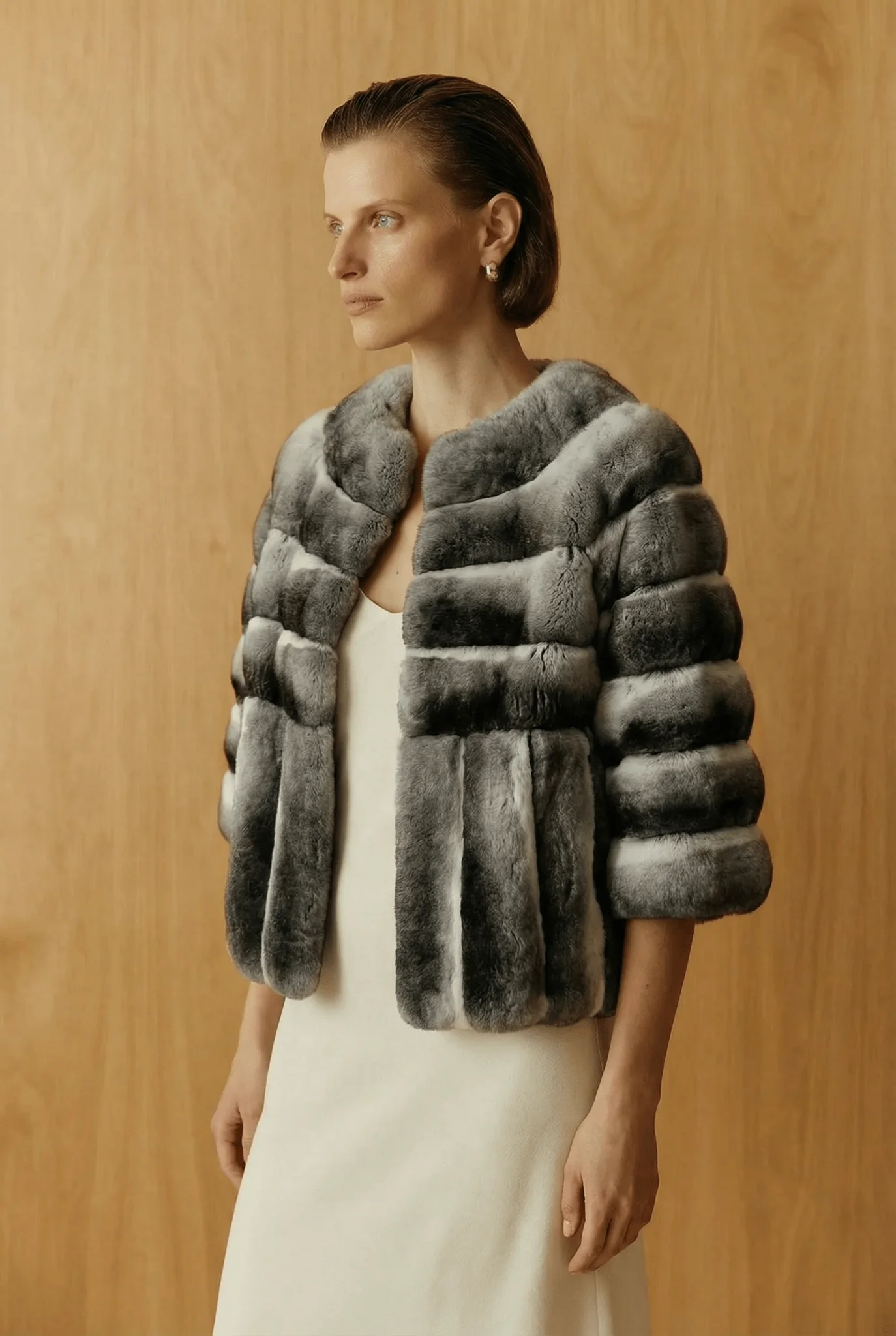 Natural Chinchilla Fur Jacket - Image 5