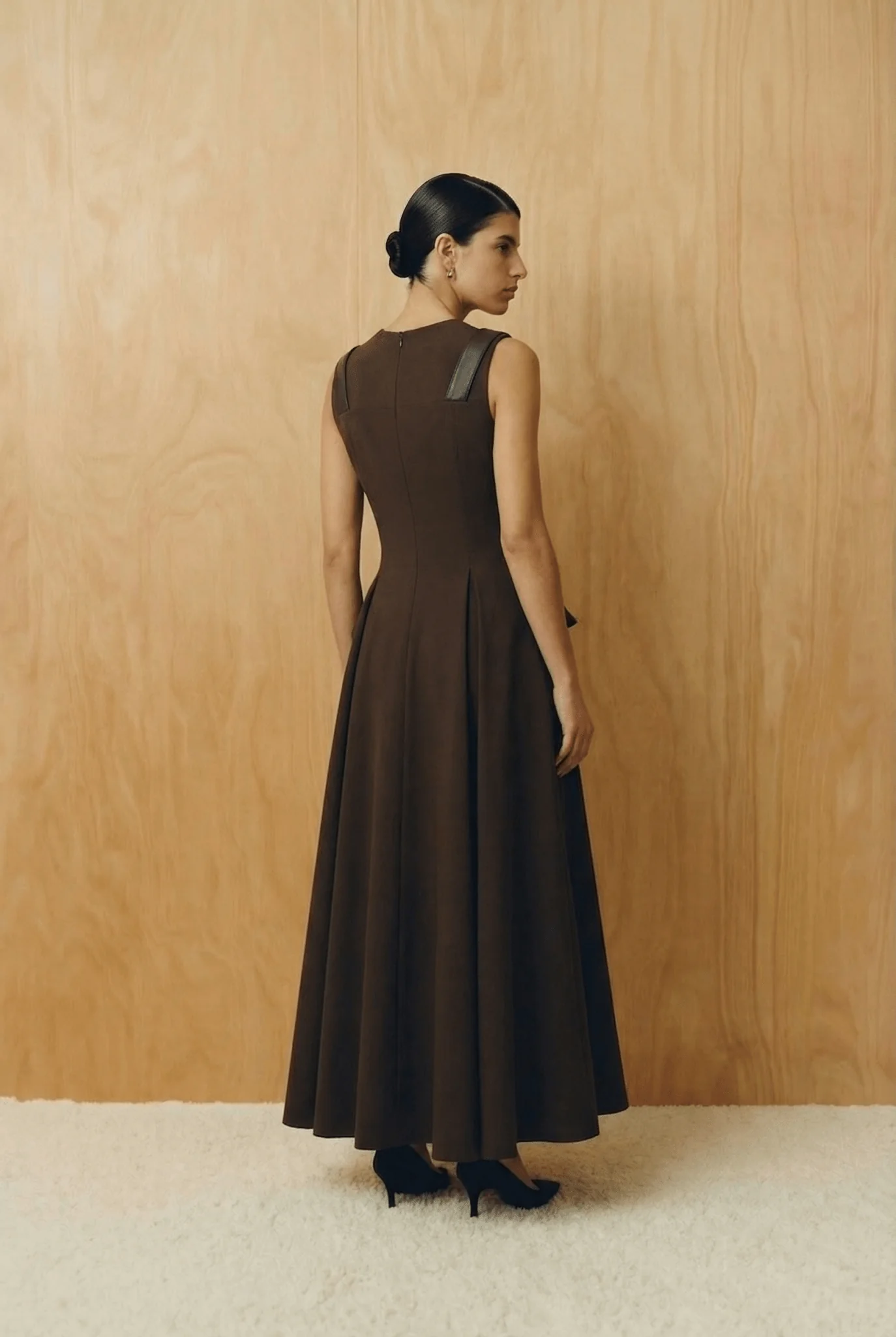 The Umber Architectural Drape Dress - Image 3