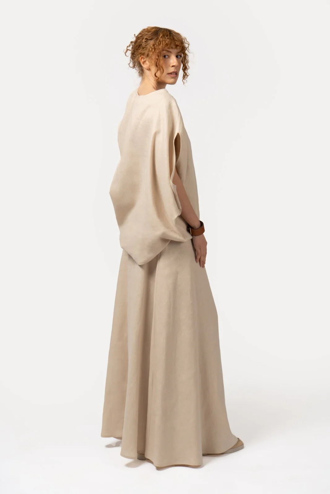 Umber Wrap Linen Skirt - Image 10