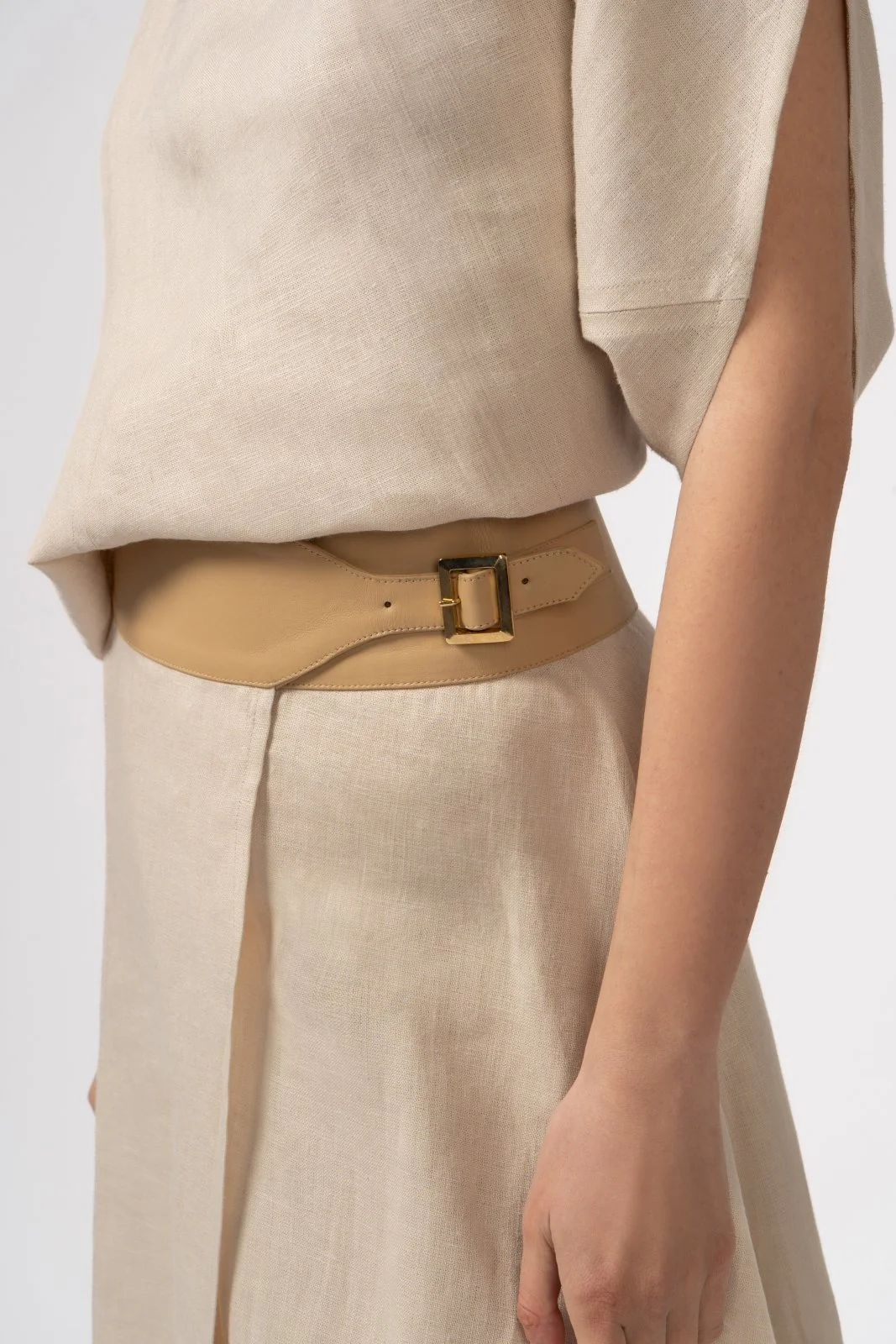 Umber Wrap Linen Skirt - Image 9