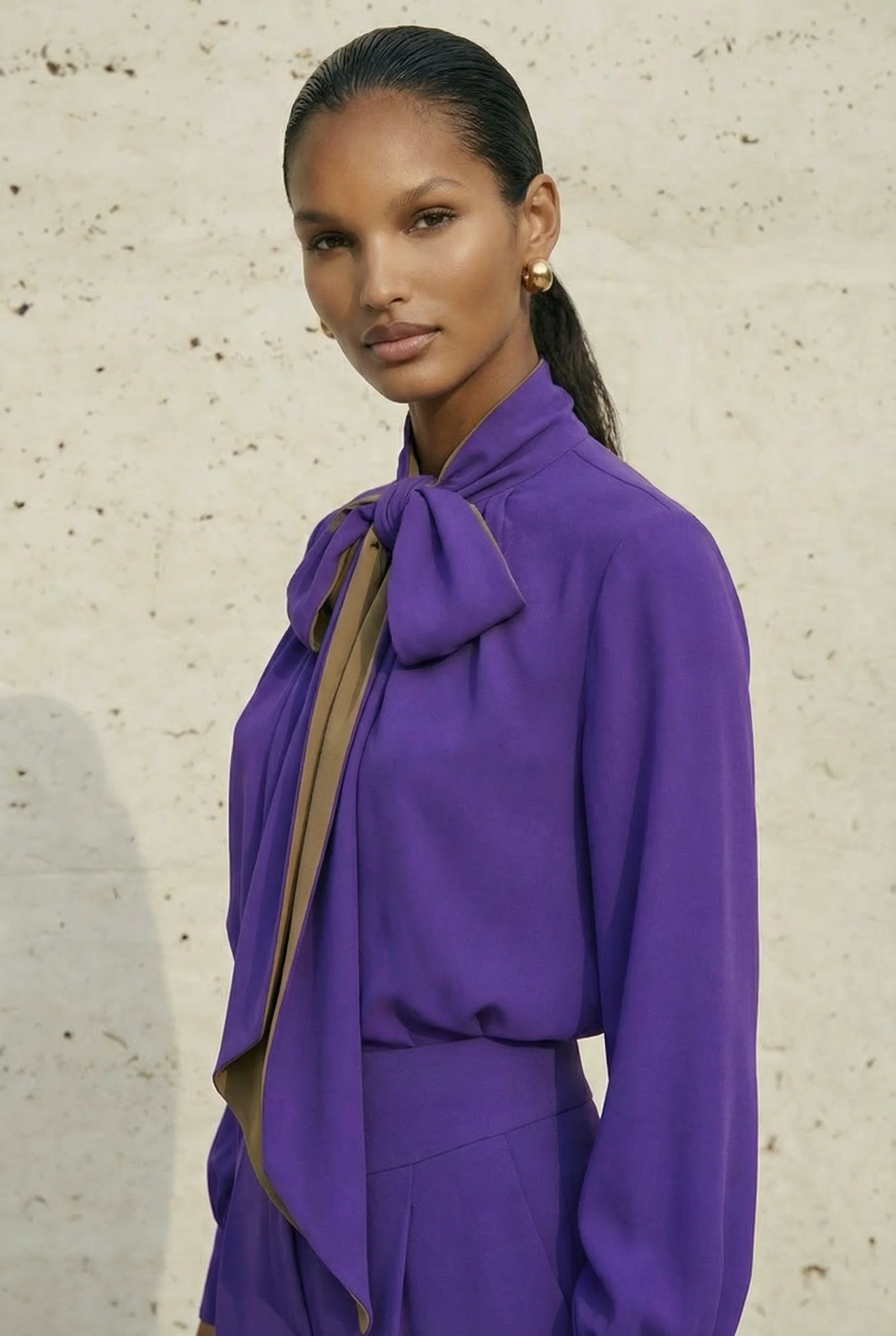 Valeria Crepe Silk Tie Blouse - Image 4