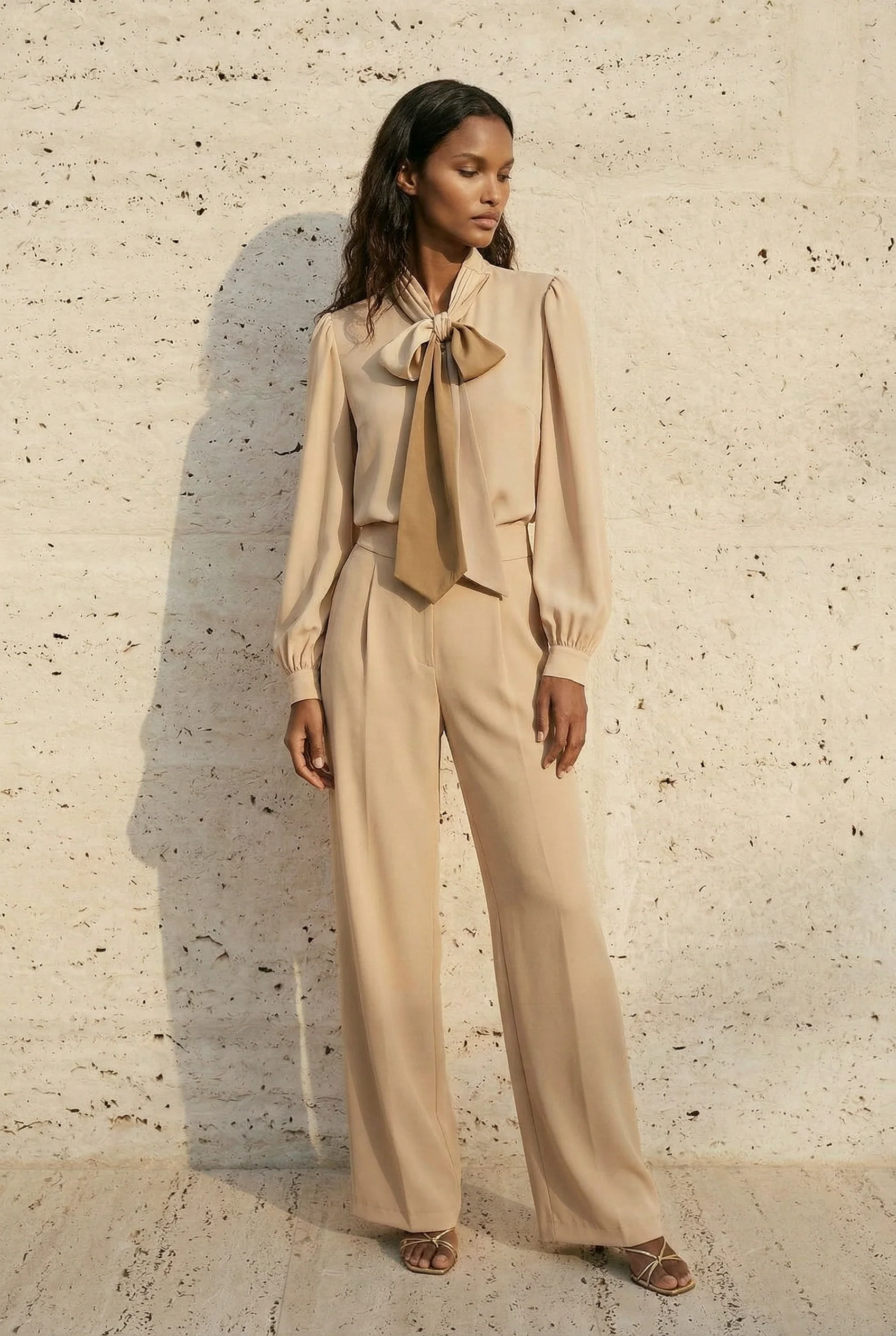 Valeria Crepe Silk Tie Blouse - Image 6