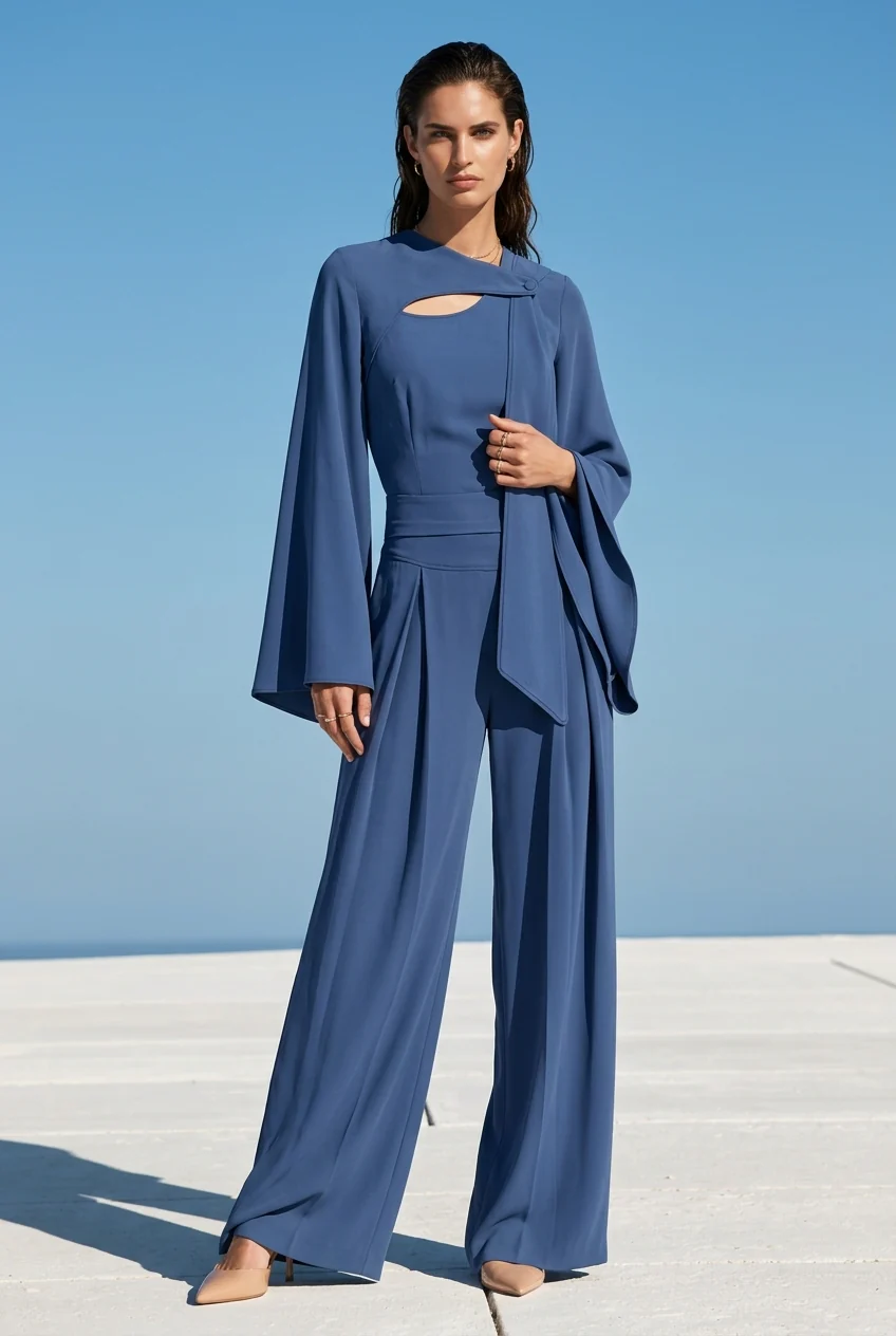 Velisse Draped Crepe Top - Image 2