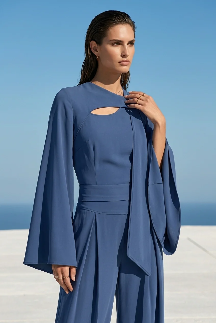 Velisse Draped Crepe Top - Image 4