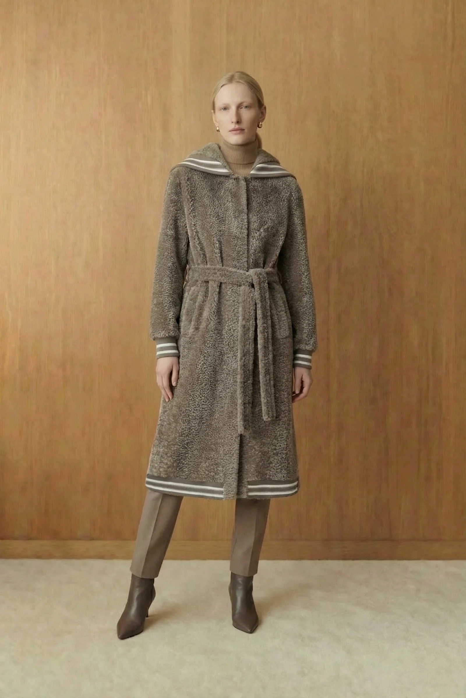 Velmora Swakara Hooded Coat