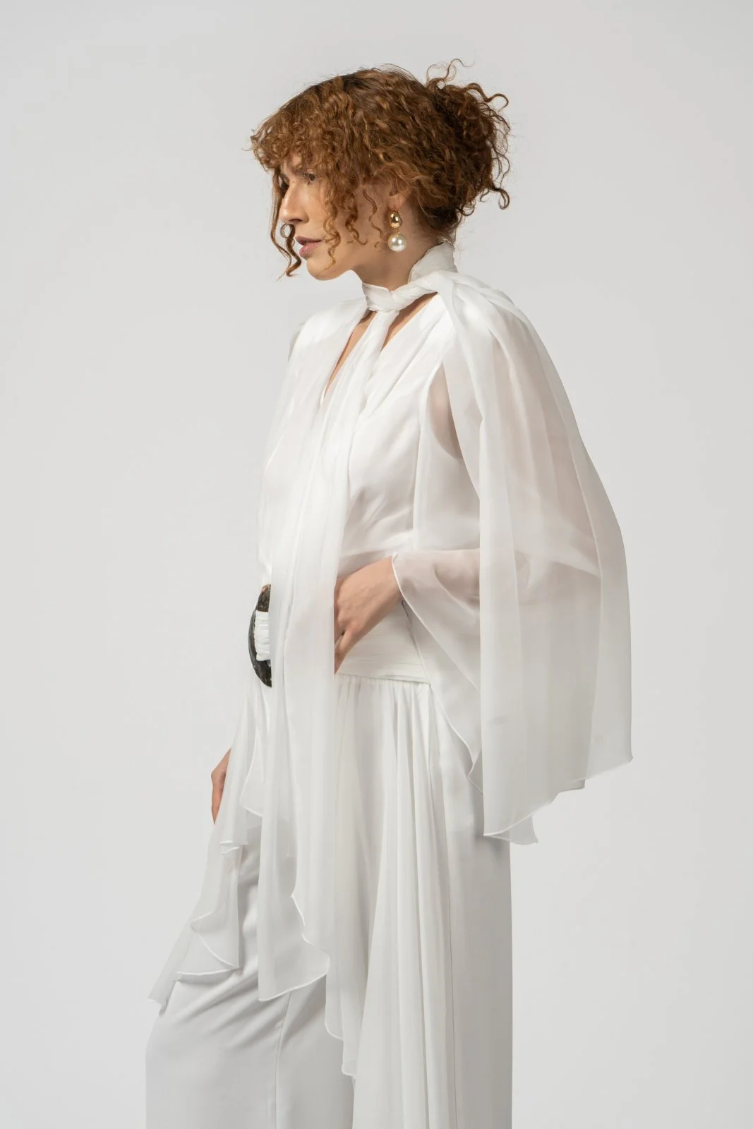Ivory Draped Bodysuit - Image 4