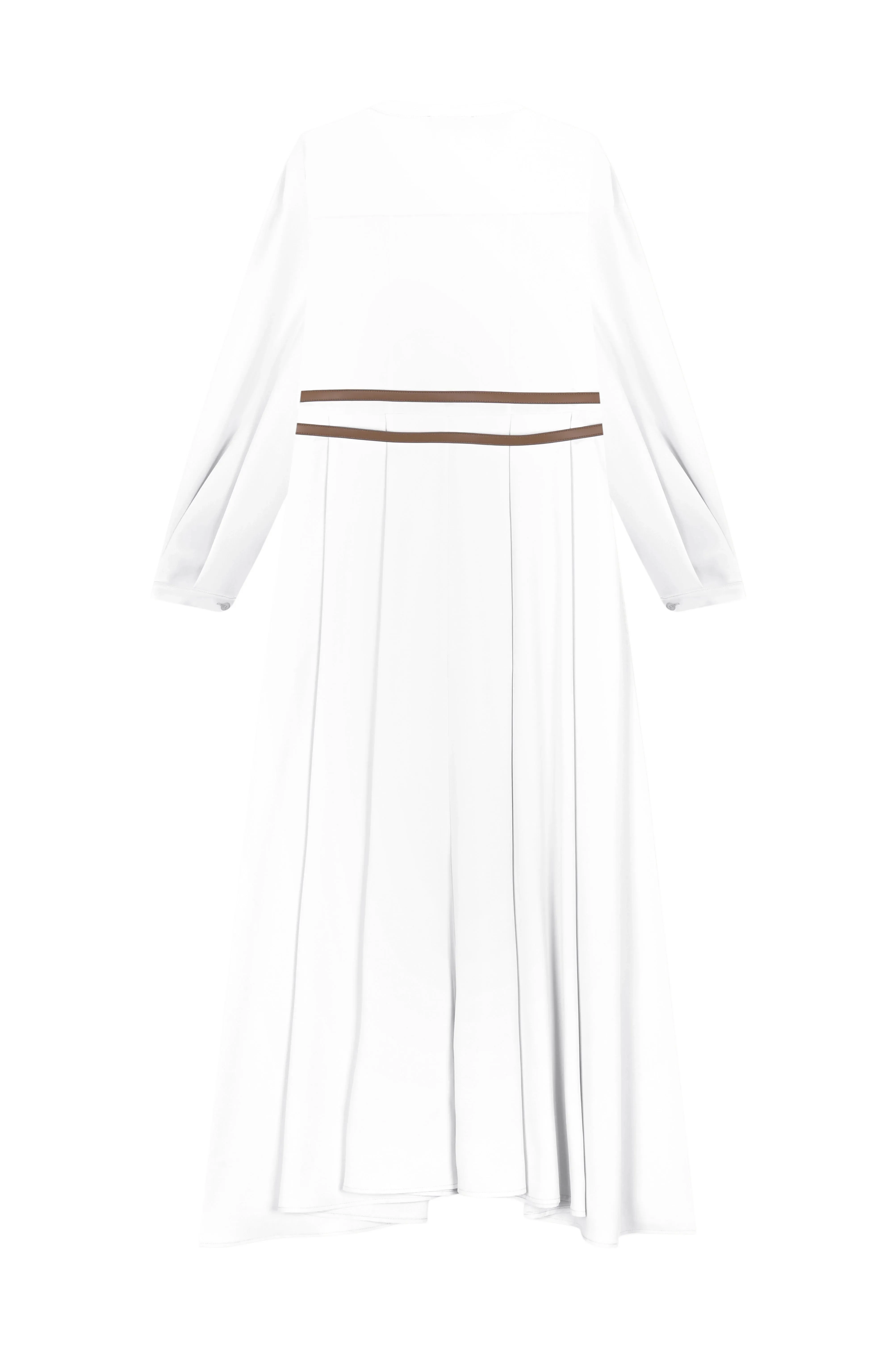 White Belted Long Dress - Image 3