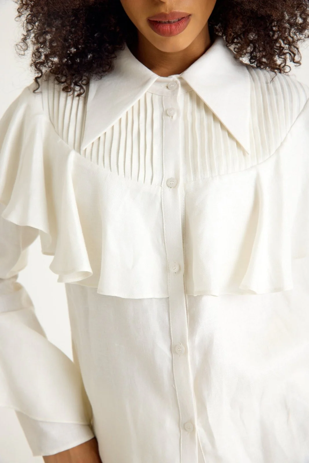 White Ruffled Blouse - Image 2