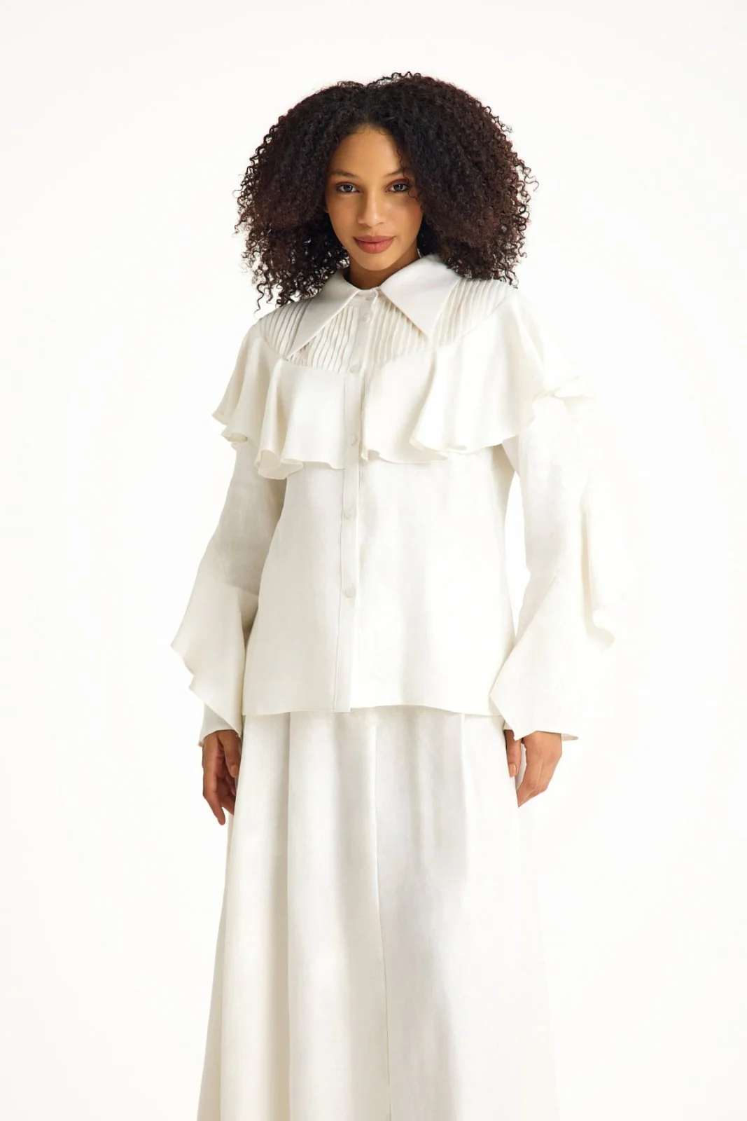 White Ruffled Blouse - Image 3