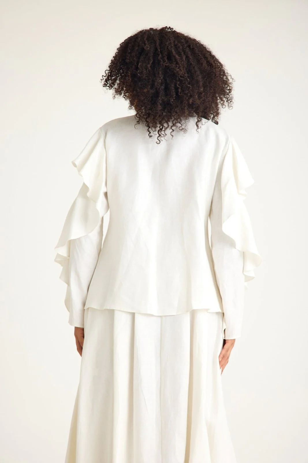 White Ruffled Blouse - Image 4